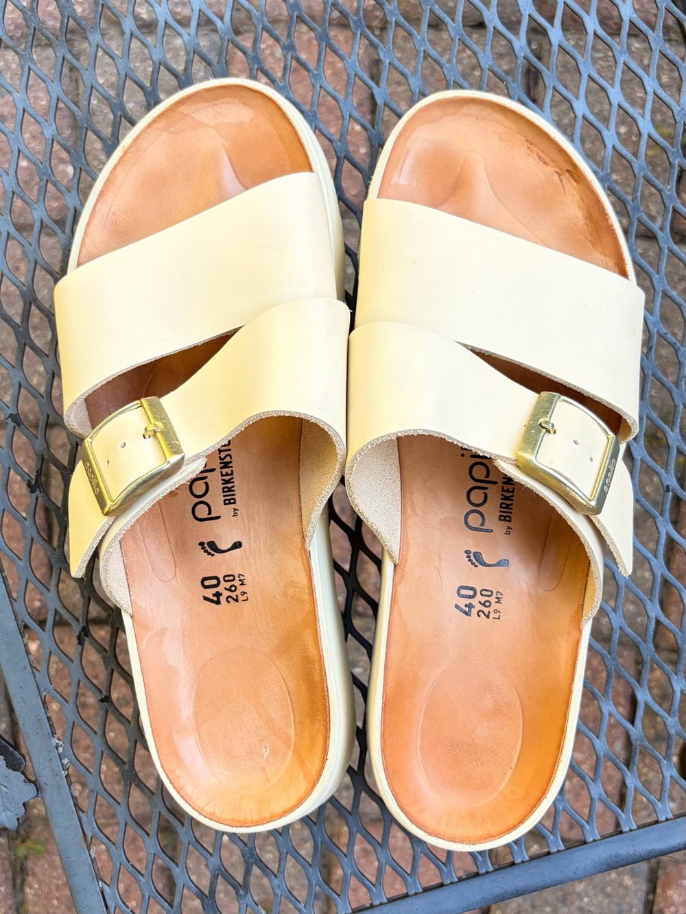 White Women's Double Strap Buckle Slide Sandals